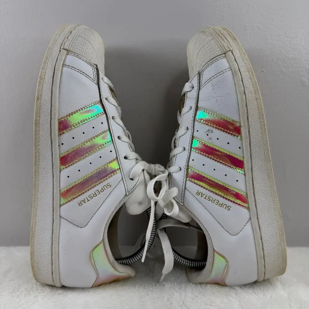 Adidas Superstar Low Youth White Iridescent Size 7
